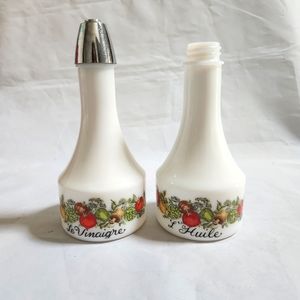 Vintage Gemco Corning Ware SPICE OF LIFE Vinegar Oil Cruets
